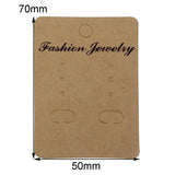 100pcs Brown Earring Display Cards Jewelry Packaging Cards 70*50mm
