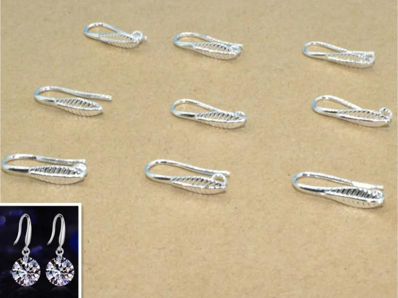 Retro Leaves 925 Sterling Silver Charm Earrings Jewelry