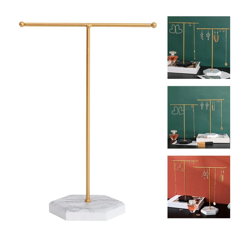 Metal Jewellery Stand Storage Holder T-Bar Tower for Ring Watch Necklace