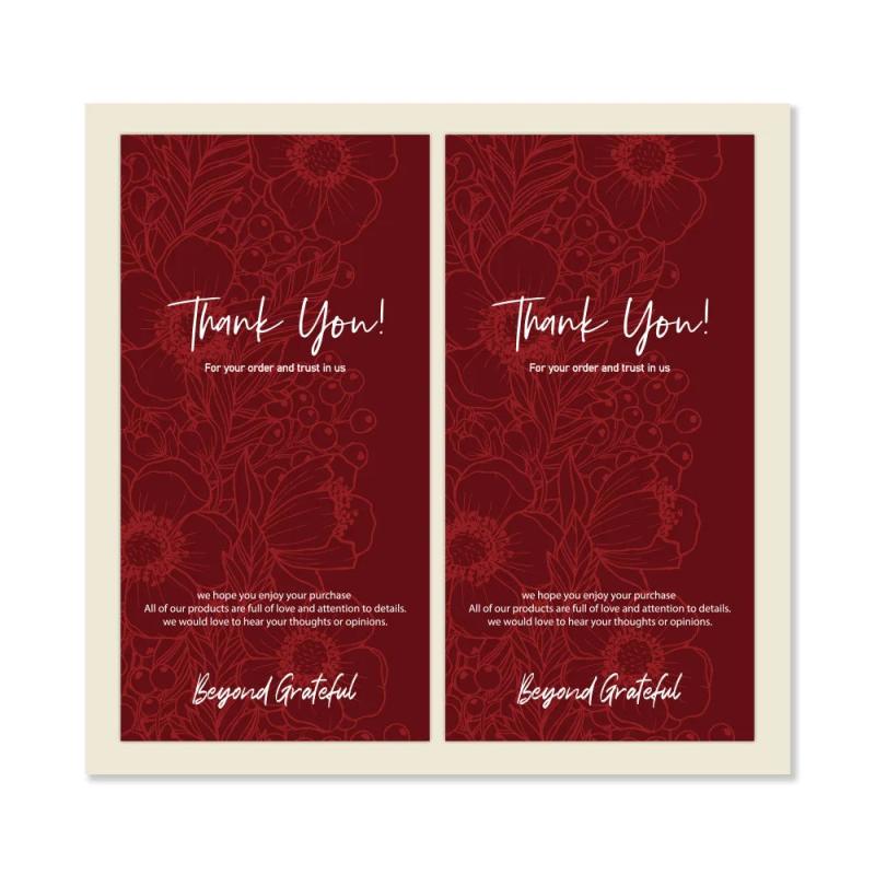 100pcs 5x10cm Thank You Sticker Small Business Merchandise Decoration