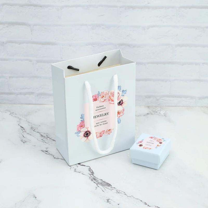Gift Bag with Handles Craft Jewelry Package Paper Christmas Birthday Decoration