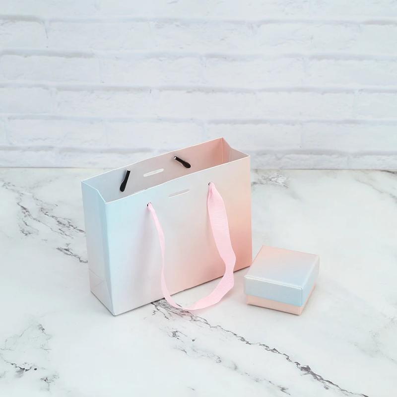 Small Paper Bag Cardboard Boxes Jewelry Earrings Ring Necklace Packaging