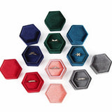 Velvet Jewelry Wedding Ring Box Organizer Packaging Case Display Rings
