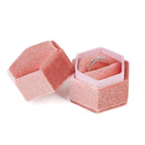 Velvet Jewelry Wedding Ring Box Organizer Packaging Case Display Rings