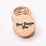 Custom Logo Wooden Ring Box Engagement Wedding Gift