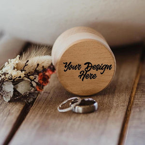 Custom Logo Wooden Ring Box Engagement Wedding Gift