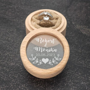 Personalized Wood Ring Box Wedding Ring Pillow