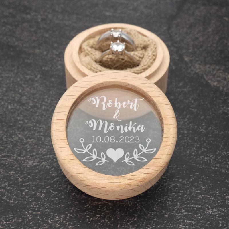Personalized Wood Ring Box Wedding Ring Pillow