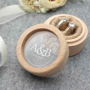 Personalized Wood Ring Box Wedding Ring Pillow