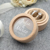 Personalized Wood Ring Box Wedding Ring Pillow