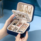 Lady Earring Holder Jewelry Storage Box with Mirror