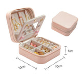 Lady Earring Holder Jewelry Storage Box with Mirror