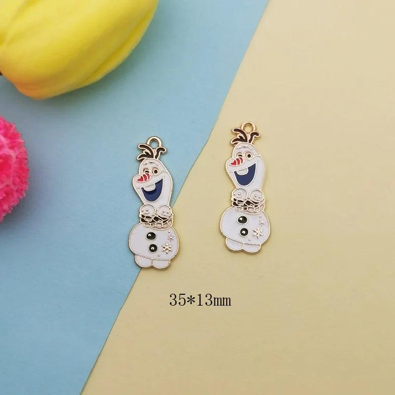 10pcs Snowman Enamel Charms for DIY Jewelry Making