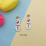 10pcs Snowman Enamel Charms for DIY Jewelry Making