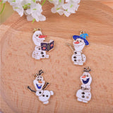 10pcs Snowman Enamel Charms for DIY Jewelry Making