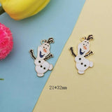 10pcs Snowman Enamel Charms for DIY Jewelry Making