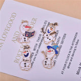 10pcs Snowman Enamel Charms for DIY Jewelry Making