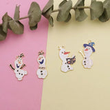 10pcs Snowman Enamel Charms for DIY Jewelry Making