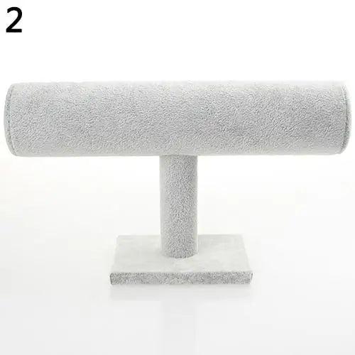 Velvet Faux Leather Bracelet Watch T-Bar Display Stand