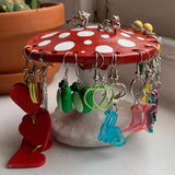 Clear Coat Hanger 26 Hole Mushroom Shape Large Capacity Earring Display Stand