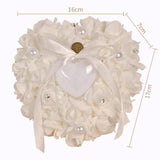Heart-shape Rose Flowers Ring Box Wedding Jewelry Case