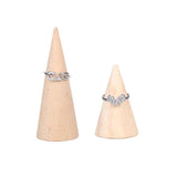 Wood Ring Display Stand Cone Type Holder Showcase Organizer