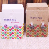 100Pcs DIY Earring Display Card 4x5cm Hang Tag Jewelry Stud Earring Cards