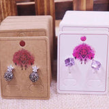100Pcs DIY Earring Display Card 4x5cm Hang Tag Jewelry Stud Earring Cards