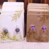 100Pcs DIY Earring Display Card 4x5cm Hang Tag Jewelry Stud Earring Cards