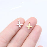 10pcs Stainless Steel Flower Girls Charms Pendant DIY Necklace Bracelets