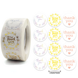 500pcs Foil Thank You Small Business Stickers DIY Stationery Gift Decor