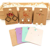 50pcs 6.5x5cm Blank Paper Ear Jewelry Display Stand Cards Earring Organizer