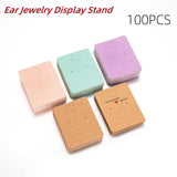 50pcs 6.5x5cm Blank Paper Ear Jewelry Display Stand Cards Earring Organizer