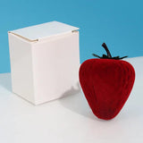 Red Strawberry Ring Case Wedding Propose Velvet Jewelry Box