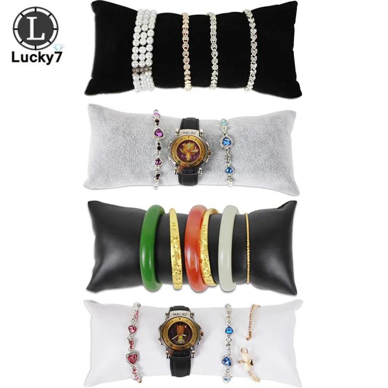PU & Velvet Jewelry Bracelet Bangle Pillow Display Holder