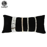 PU & Velvet Jewelry Bracelet Bangle Pillow Display Holder