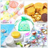 50pcs Colorful Organza Bags Drawstring Wedding Gift Pouches