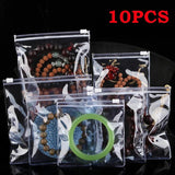 10PCS Self Sealing PVC Bags Zipper Jewelry Storage Transparent Pouch
