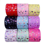 25 yds Fantasy Colorful Star DIY Kids Hair Bow Accessory Ribbon