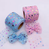 25 yds Fantasy Colorful Star DIY Kids Hair Bow Accessory Ribbon