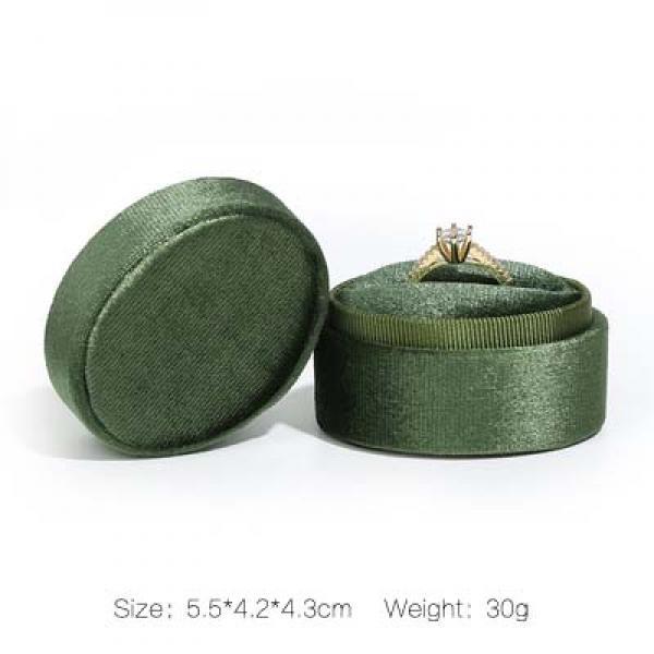 Oval Velvet Ring Box for Proposal, High-End Jewelry Box