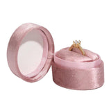 Oval Velvet Ring Box for Proposal, High-End Jewelry Box