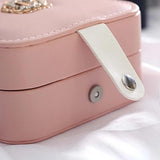 Portable Jewelry Box with Mirror Zipper Storage Case