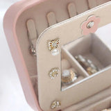 Portable Jewelry Box with Mirror Zipper Storage Case