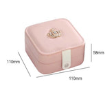 Portable Jewelry Box with Mirror Zipper Storage Case