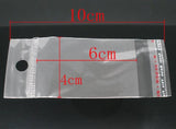 200PCs Plastic Self-Seal Bags Rectangle Transparent Gift Jewelry Bags