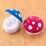 Velvet Mushroom Box Jewelry Wedding Ring Necklace Earrings Holder Display