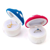 Velvet Mushroom Box Jewelry Wedding Ring Necklace Earrings Holder Display