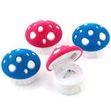 Velvet Mushroom Box Jewelry Wedding Ring Necklace Earrings Holder Display