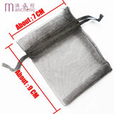 100PCS 7Color Organza Lace Velvet Bags Jewelry Boxes Packaging Gift